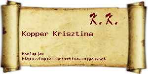 Kopper Krisztina névjegykártya